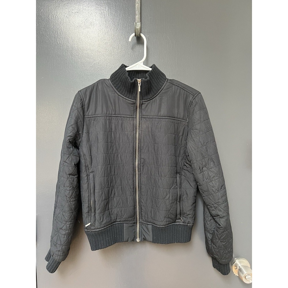 Prana Diva Bomber Jacket Size Women's Sz S Sherpa Lining Black